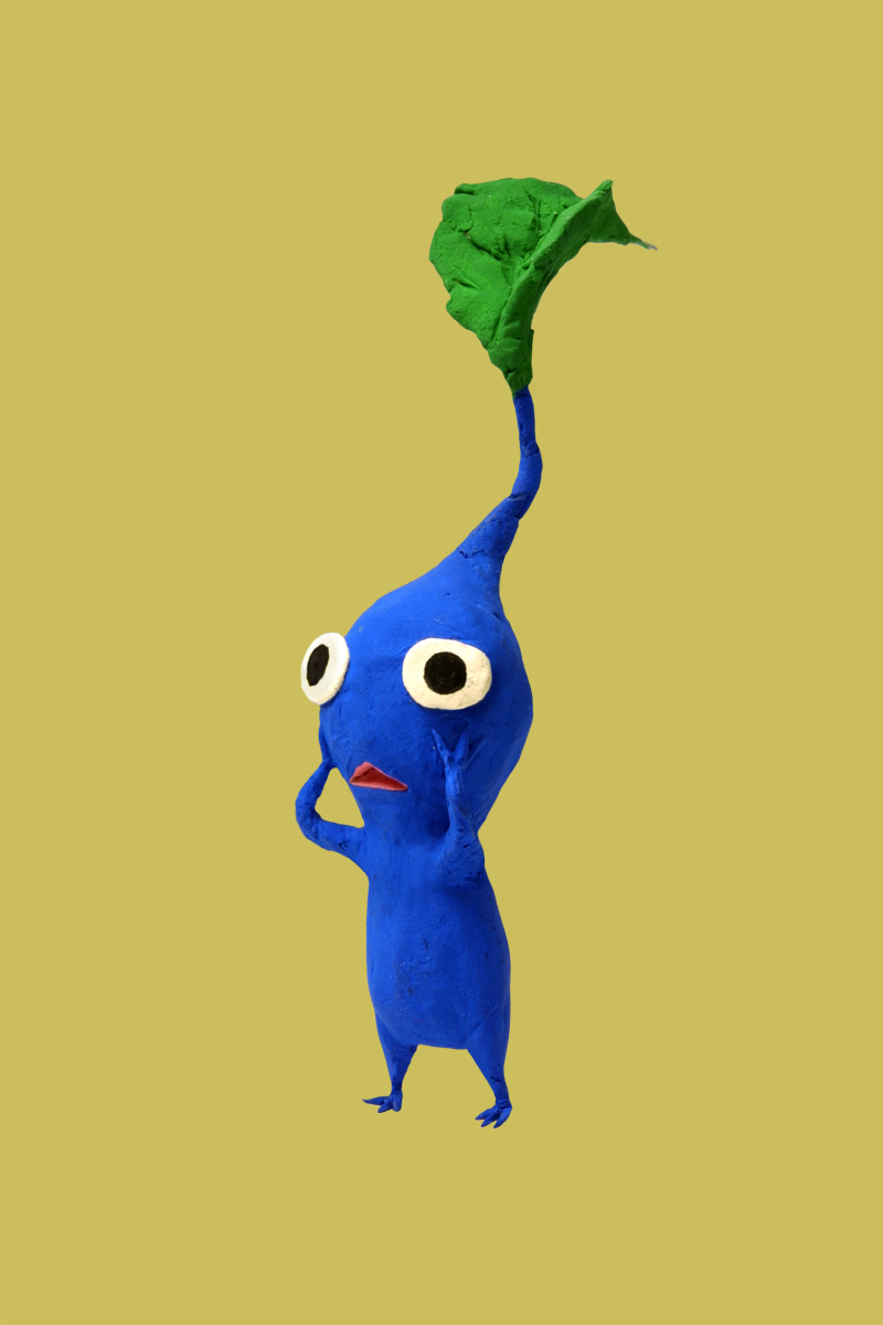 A surprised blue Pikmin!